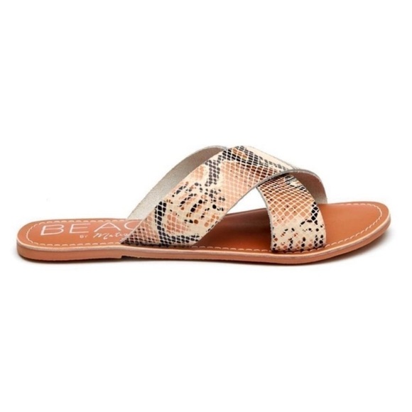 Beach by Matisse Animal Print Sandals Women's Size 7 Python Snakeskin Pebble - Picture 3 of 9